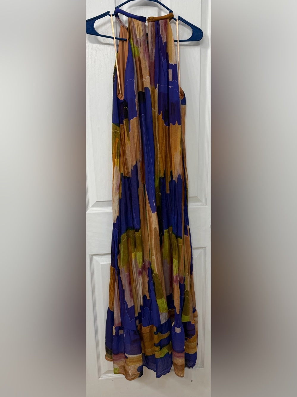 Zara Abstract Print Maxi Dress in Purple & Orange - Picture 4 of 4